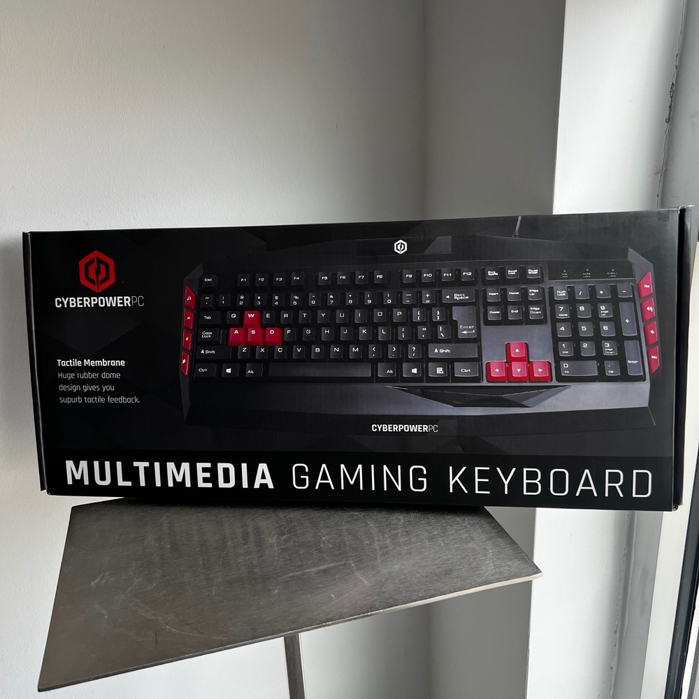 CyberPowerPC Multimedia Gaming Keyboard LED Illuminated Tactile Membrane USB